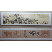 岩板画别墅壁画影壁墙画高温浮雕壁画