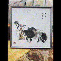岩板画别墅壁画影壁墙画高温浮雕壁画户外不褪色