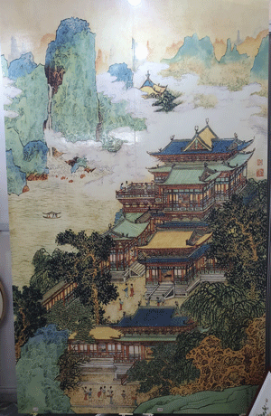 瓷板画壁画影壁墙画定制高温浮雕不褪色