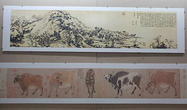 岩板画别墅壁画影壁墙画高温浮雕壁画