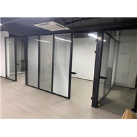 杭州办公玻璃隔断地弹簧门
