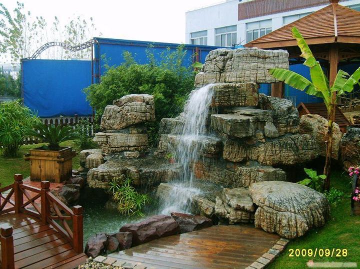 承接各种雕塑工程-园林假山流水实景8