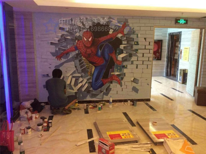中山手绘墙小榄珠墙绘海手绘墙绘涂鸦