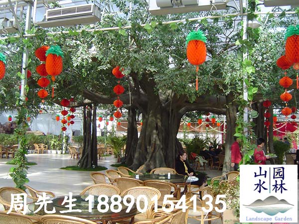 生态餐厅仿真榕树