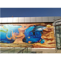 重庆沙发背景墙彩绘#重庆餐厅背景墙彩绘 