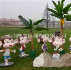 卡通猴子雕塑 