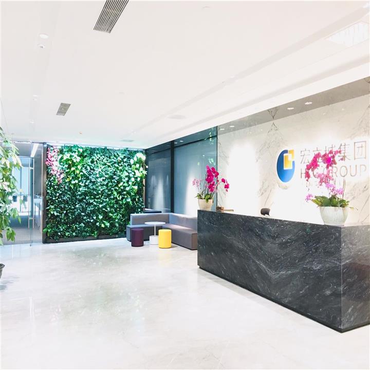 贵阳花果园双子塔宏立城办公区植物墙项目